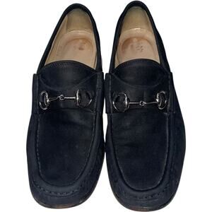 Vintage GUCCI Black Suede Horsebit Loafers     Size: EU 36C / US 6